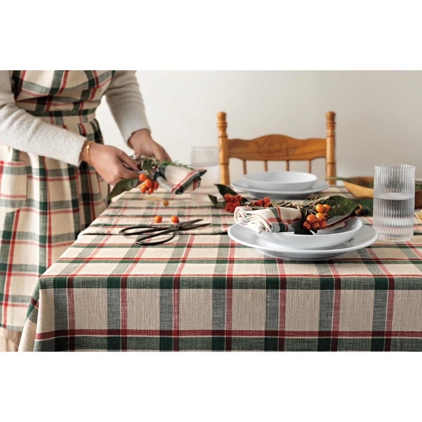 Noel Plaid Christmas Tablecloth 120 x 60 inch