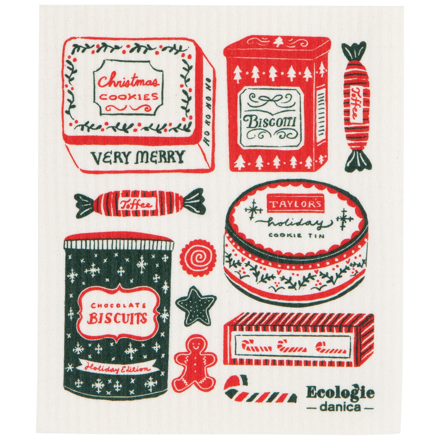 Sugar & Spice Christmas Swedish Dishcloth