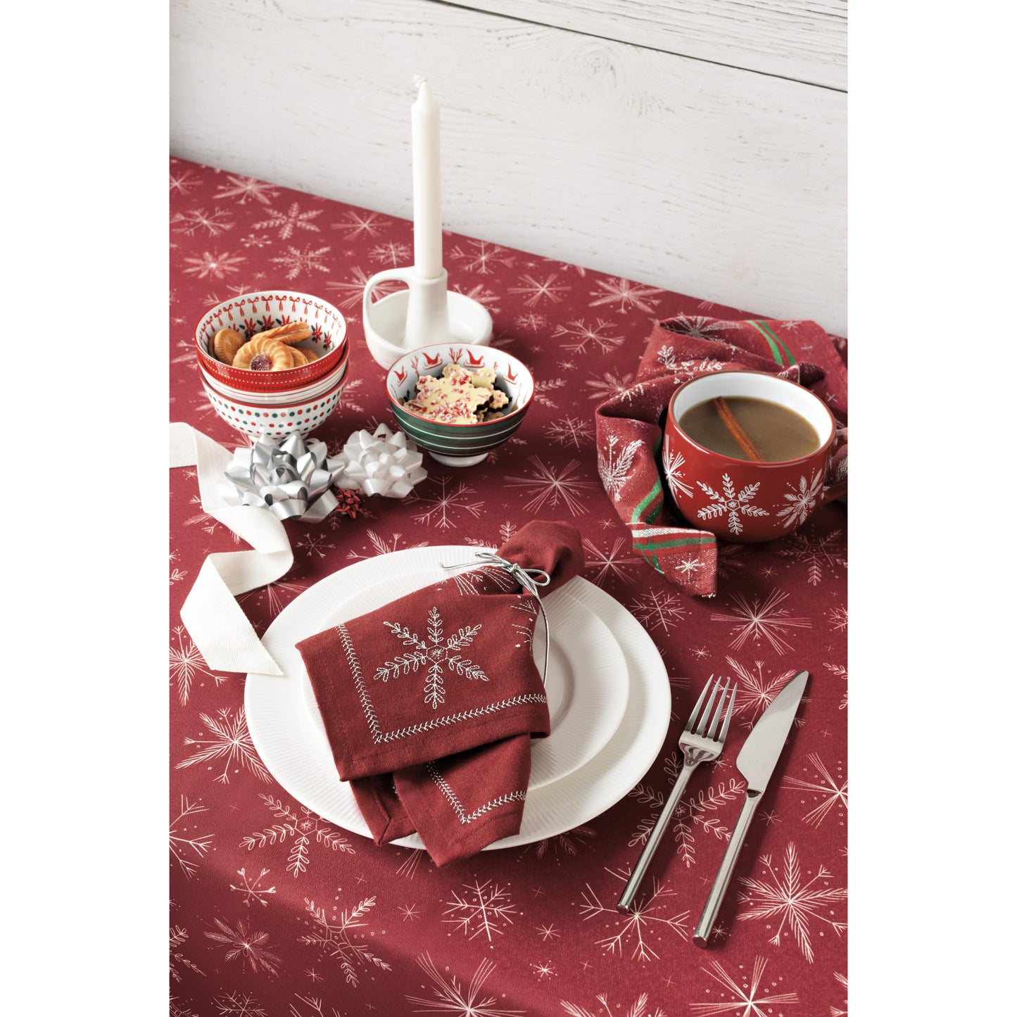 Snowflakes Stamped Christmas Bowl 4 inch
