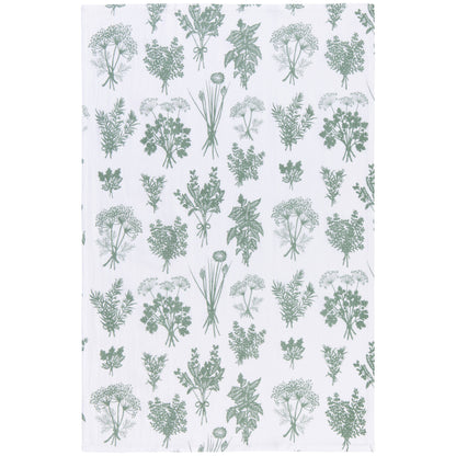 Fresh Herbs Elm Green Floursack Dishtowels Set of 2
