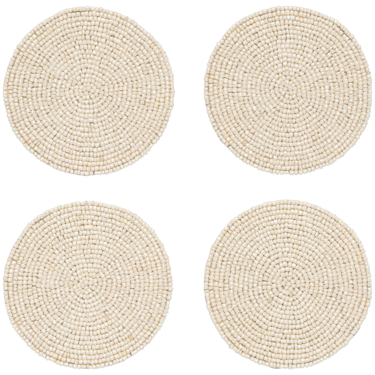 Ivory Beaded Coasters Set of 4