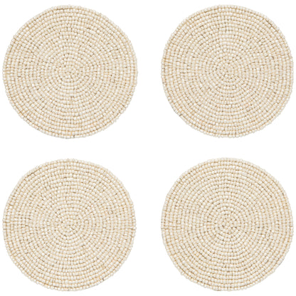 Ivory Beaded Coasters Set of 4
