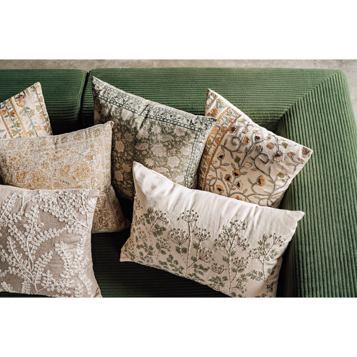 Yarrow Embroidered Pillow 16 x 24 inch