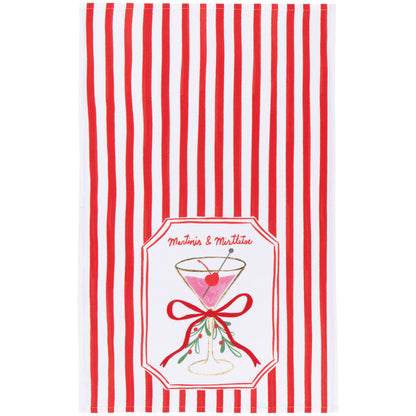 Mistletoe & Martinis Christmas Dishtowel