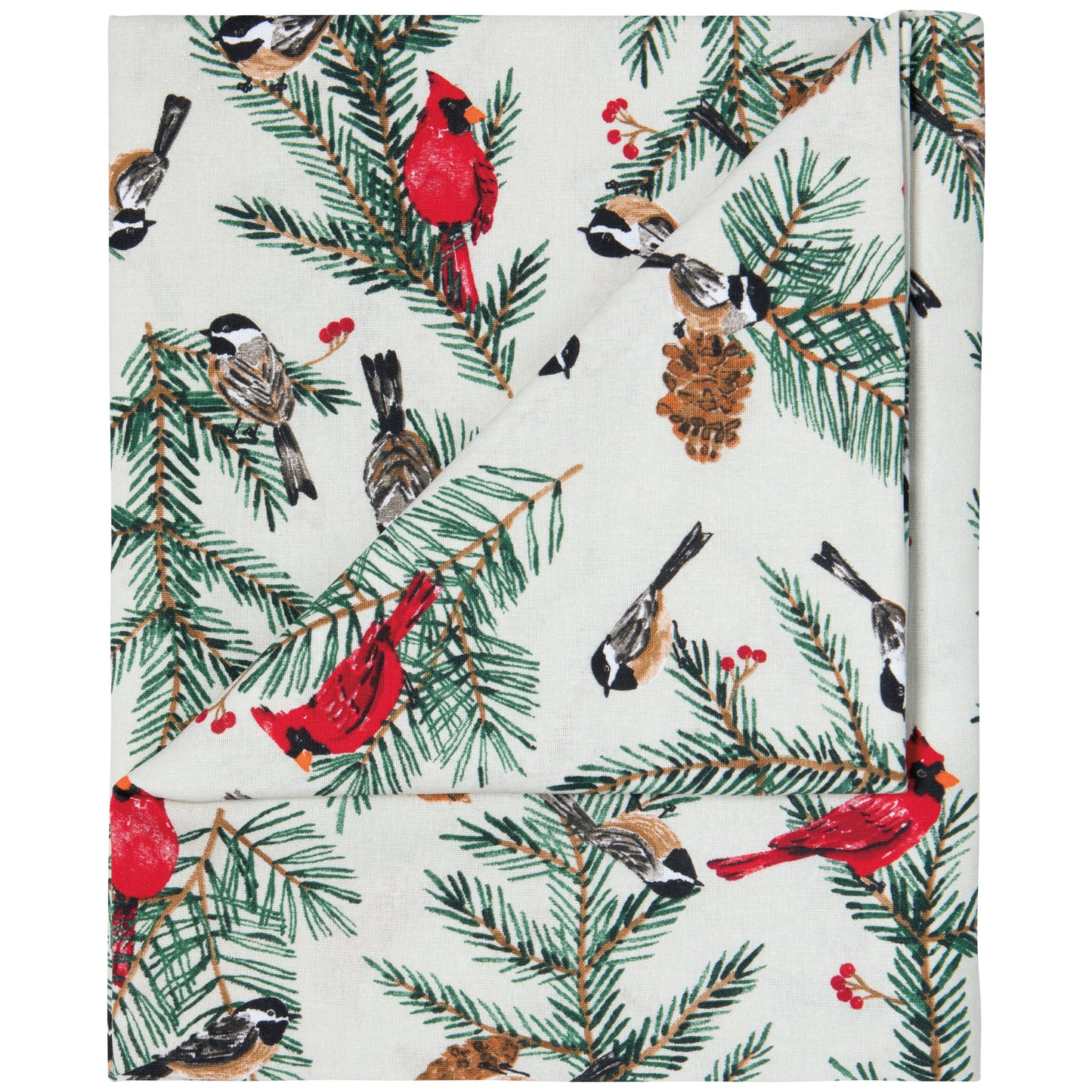 Birds & Boughs Christmas Tablecloth 60 X 120 inch