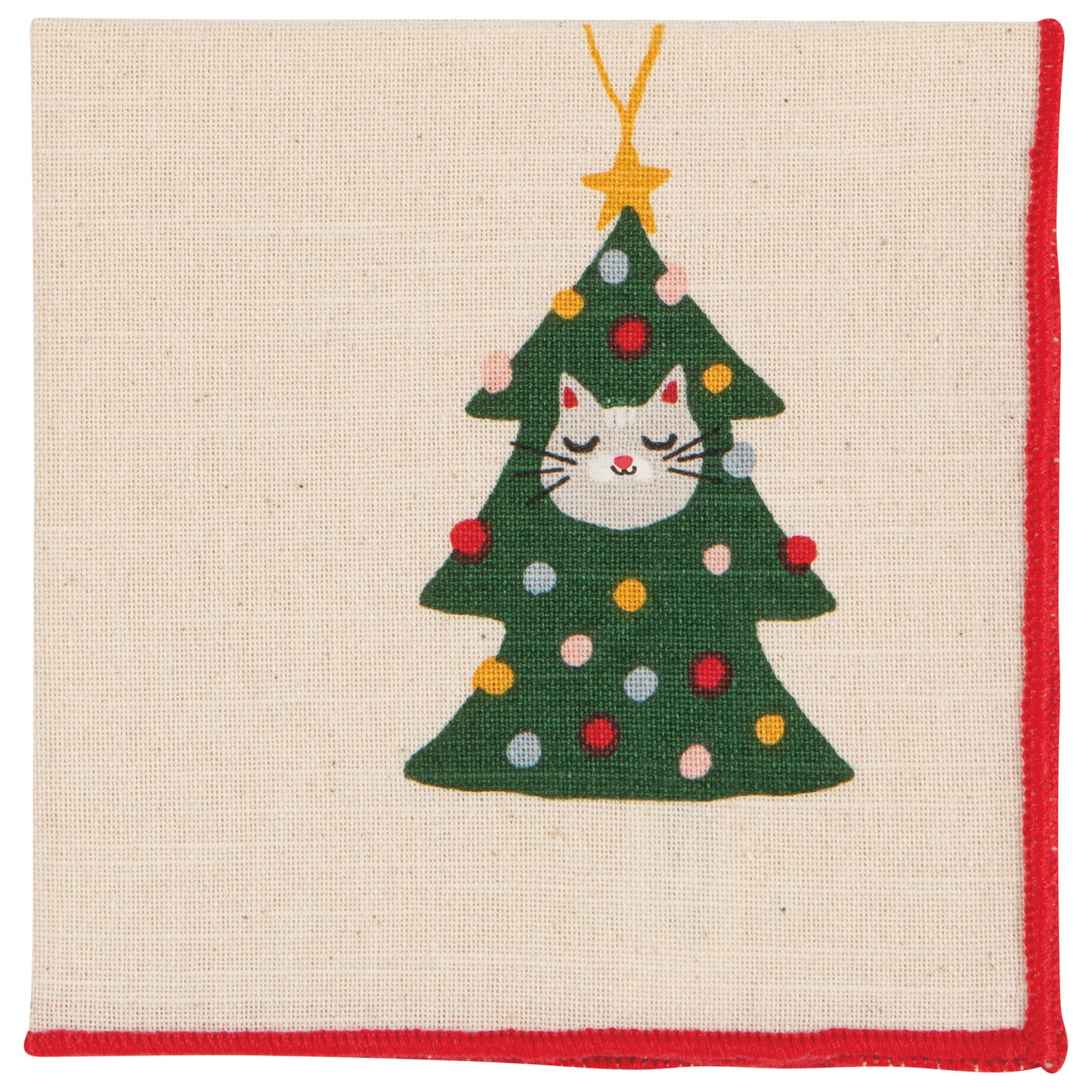 Bauble Cats Christmas Printed Cocktail Napkins Set of 4 Assorted