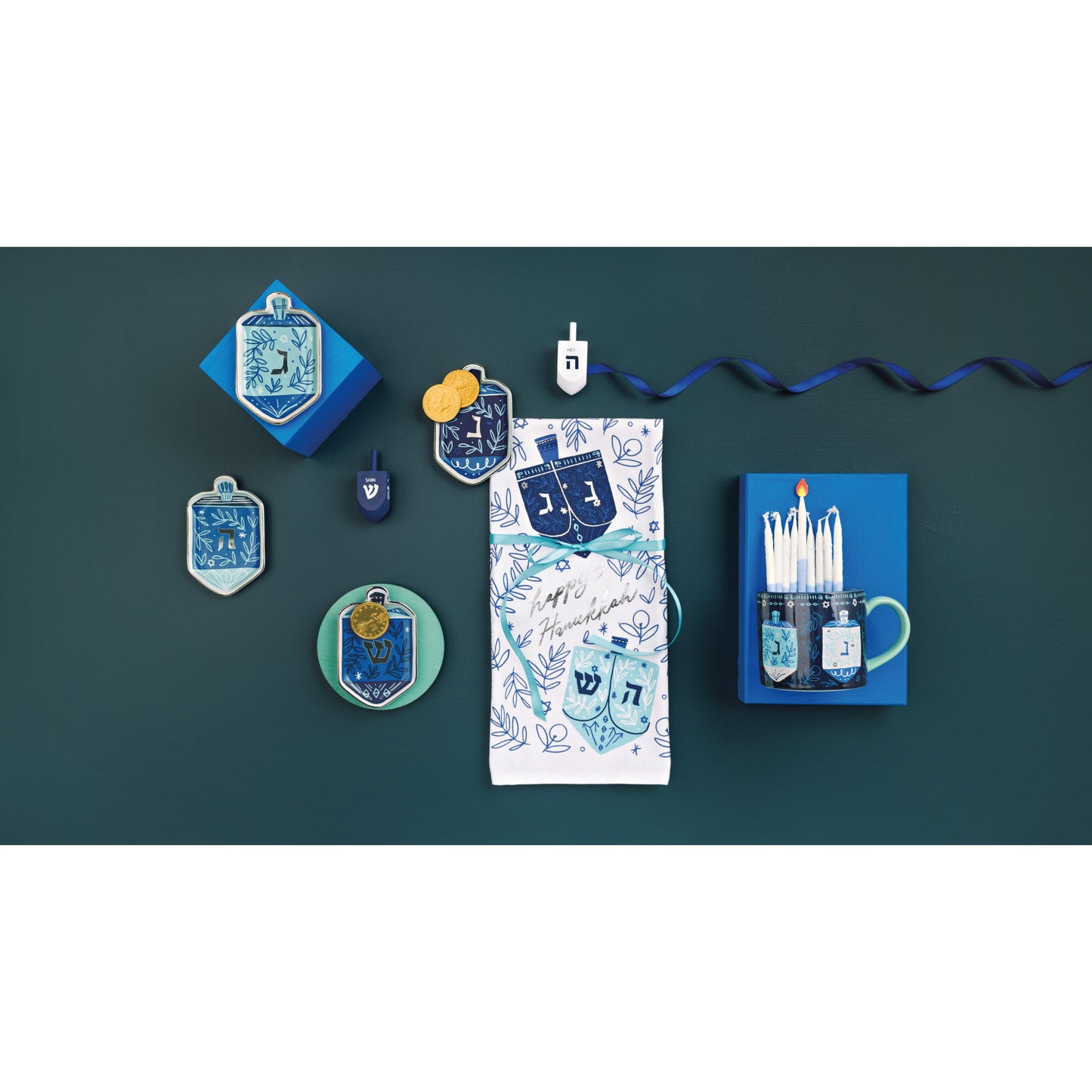 Dreidels Hanukkah Dipping Dish Set