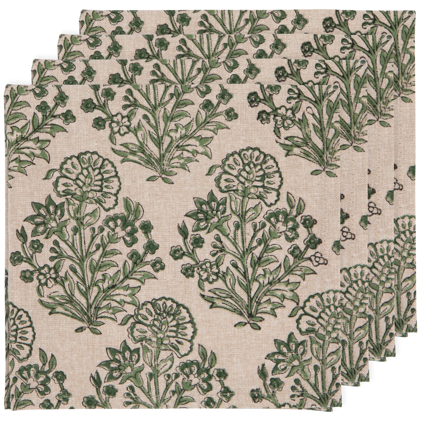 Viridian Block Print Napkin Set of 4
