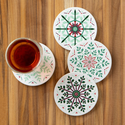Good Tidings Christmas Soak Up Coasters Set of 4