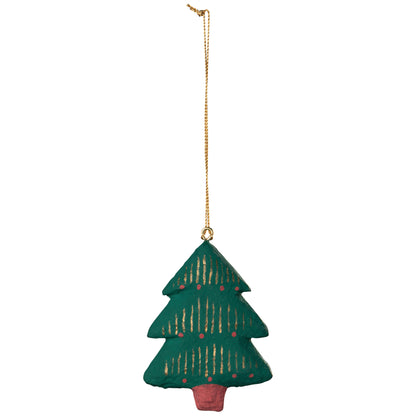 Merry Medley Mache Christmas Tree Ornaments - 3 Assorted Styles