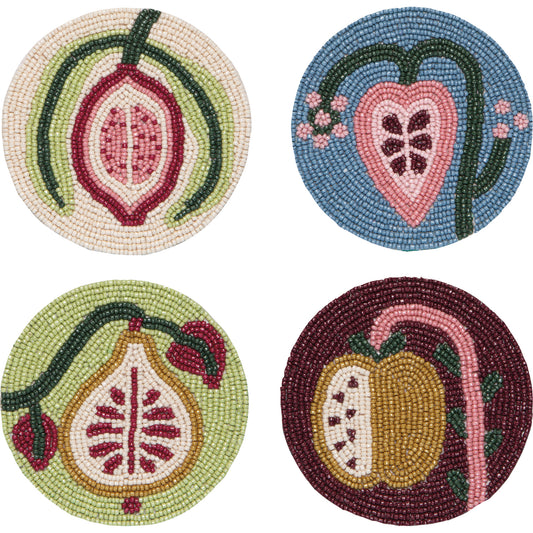 Pome Beaded Coasters Set of 4