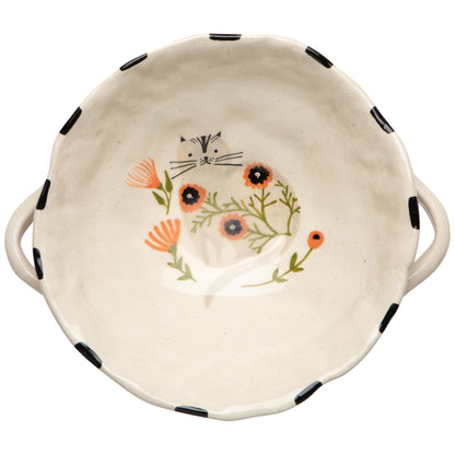 Catbloom Hand Painted Footed Bowl