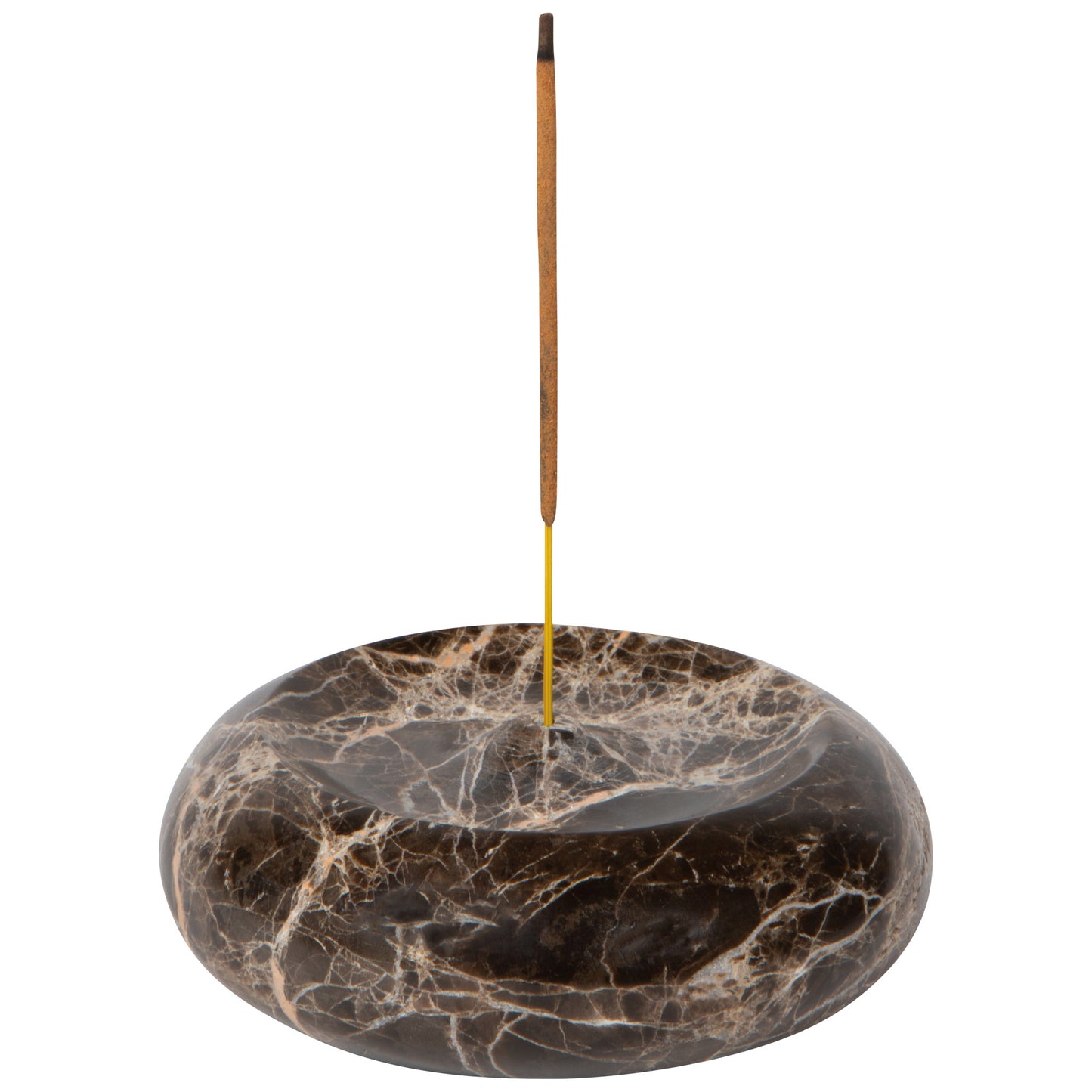 Emperador Marble Round Incense Holder