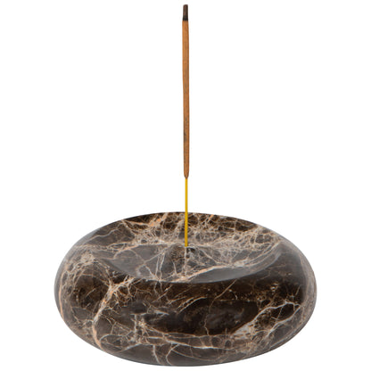 Emperador Marble Round Incense Holder