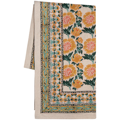 Goldenrise Block Print Tablecloth 60 x 84 inch