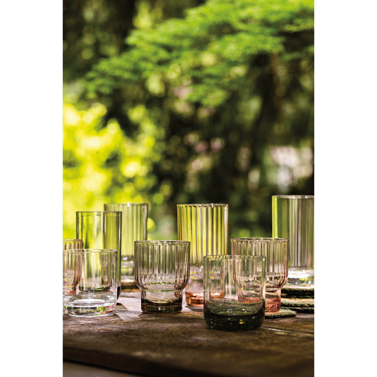 Acrylic Fluted DOF Glass - Olive Green