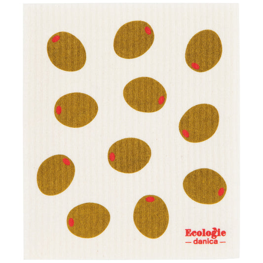 Tossed Olives Swedish Dishcloth