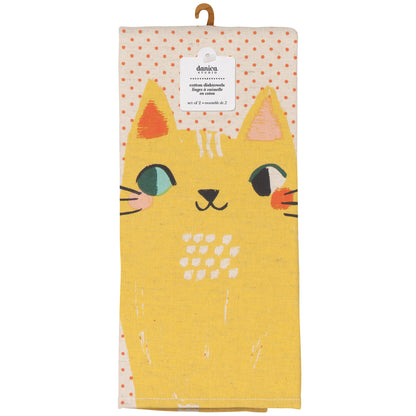 Meow Meow Dishtowels Set of 2