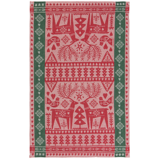 Folk Forest Christmas Jacquard Dishtowel
