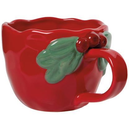 Mistletoe-Red Christmas Sculpted Mug