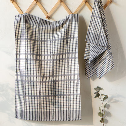 Pewter Finley Check Dishtowels Set of 2