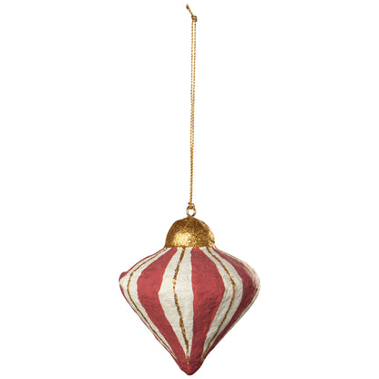 Luminous Jewels Mache Christmas Tree Ornaments - 3 Assorted Styles
