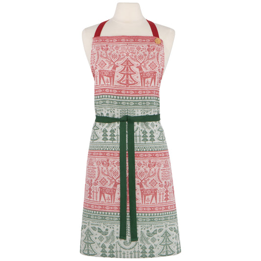 Folk Forest Christmas Jacquard Apron