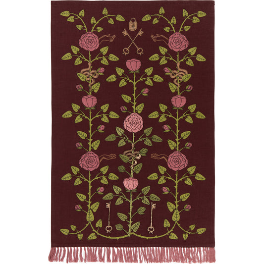 Rose Briar Embroidered Dishtowel