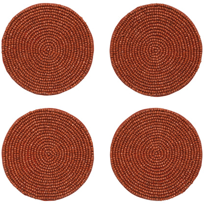 Cinnamon Stick Beaded Coasters Set of 4