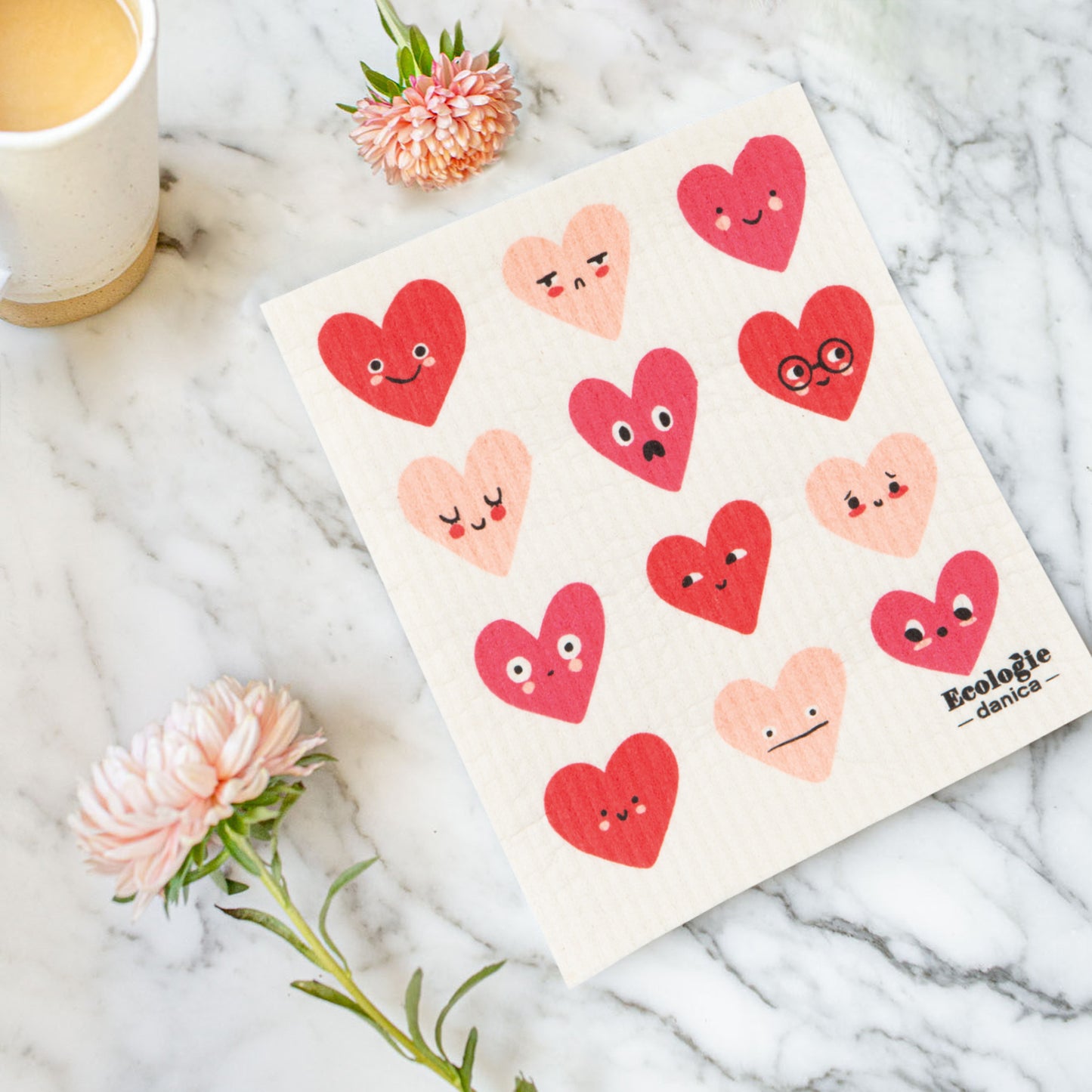 Heart to Heart Swedish Dishcloth