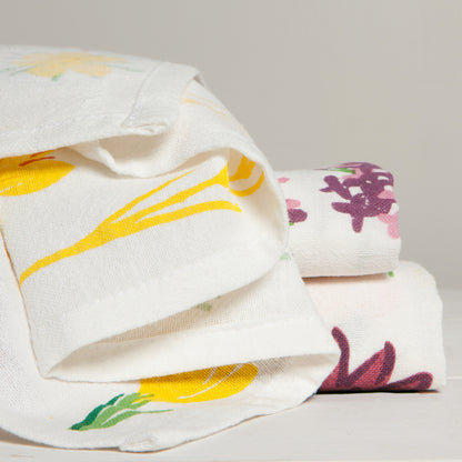 Flowers Of The Month Baker's Floursack Dishtowels Set of 3