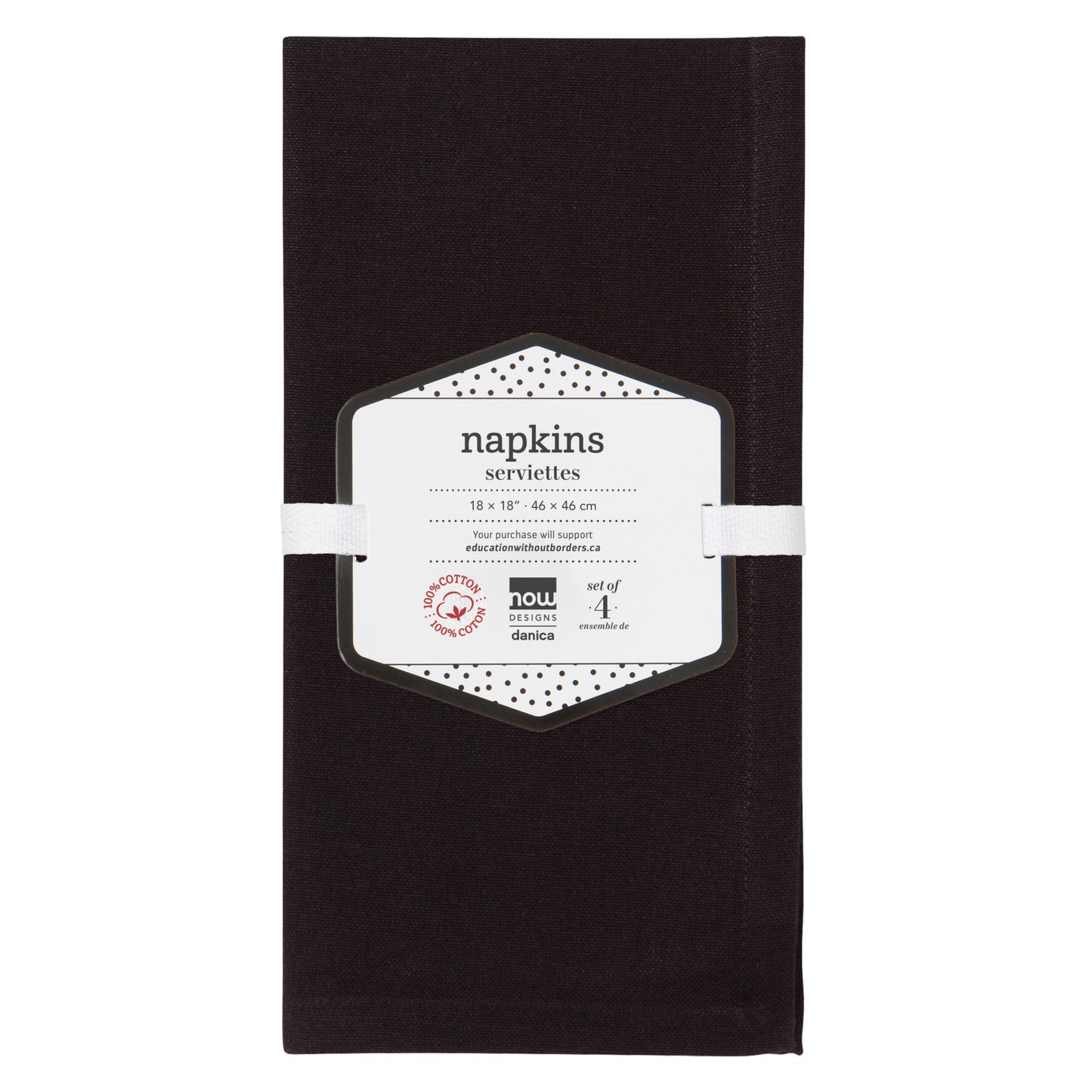 Spectrum Napkins Black Set of 4