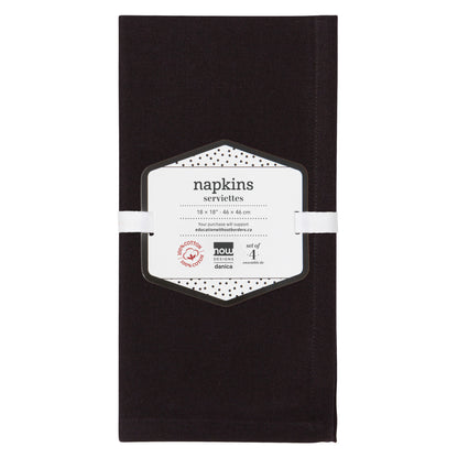 Spectrum Napkins Black Set of 4