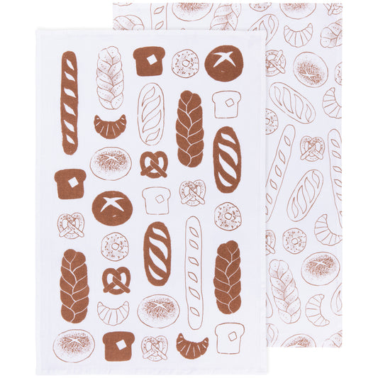 Boulangerie-Chestnut Printed Floursack Dishtowel Set