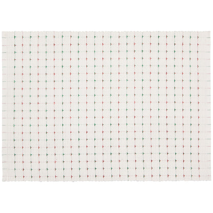 Natural Red Green Ribbed Christmas Placemat