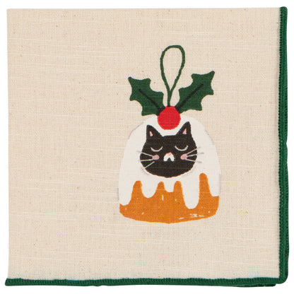 Bauble Cats Christmas Printed Cocktail Napkins Set of 4 Assorted