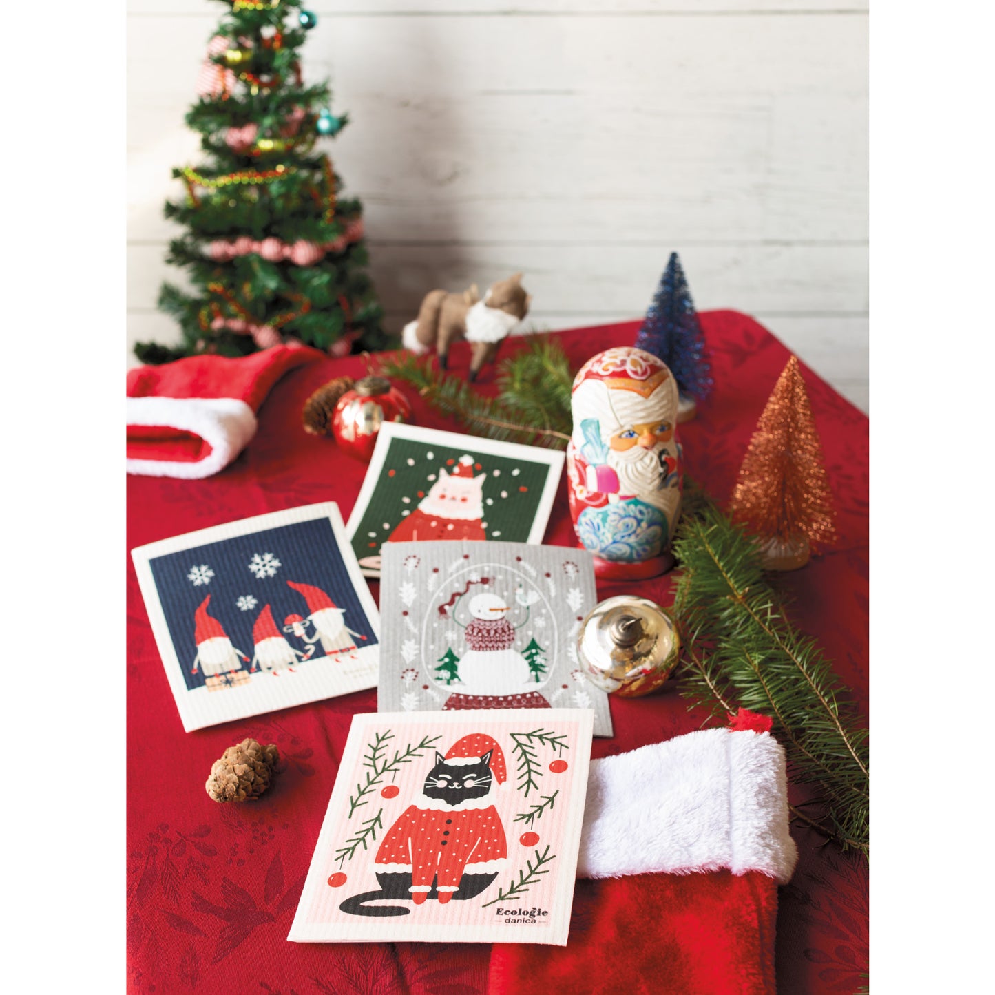 Santa Paws Swedish Dishcloth