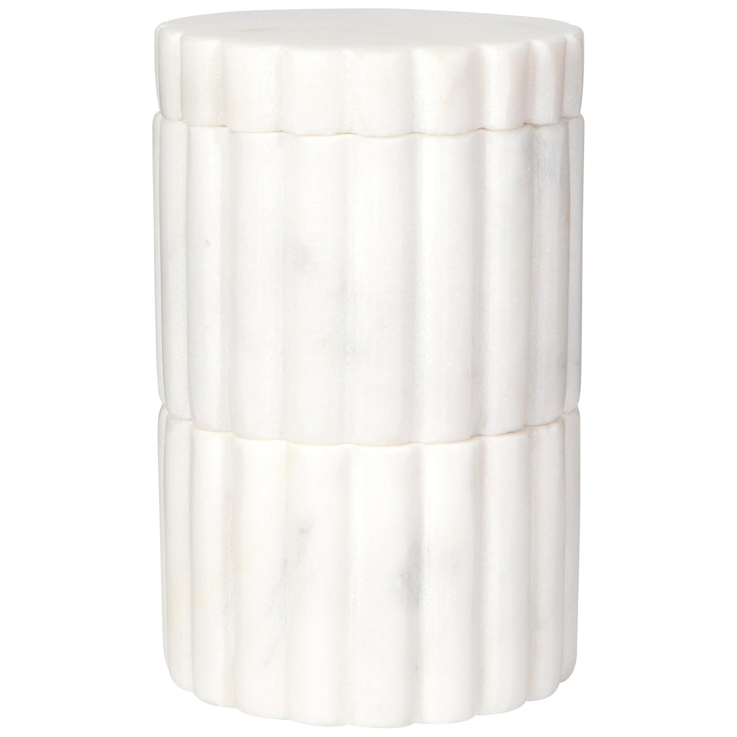 White Fluted Marble Salt Cellar