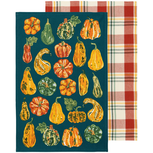 Harvest Gourds Dishtowels Set of 2