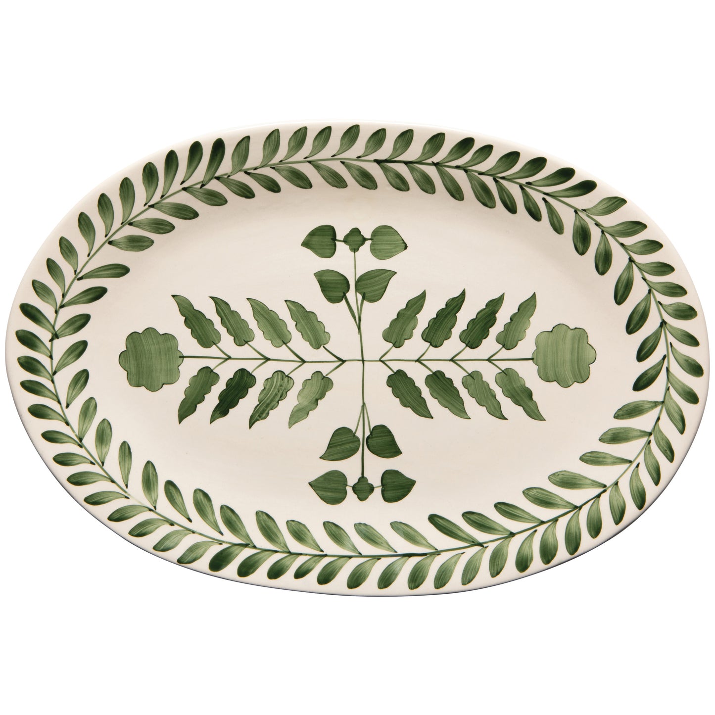 Sylvie Green Oval Serving Platter 17.25 inch
