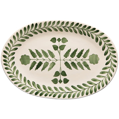 Sylvie Green Oval Serving Platter 17.25 inch