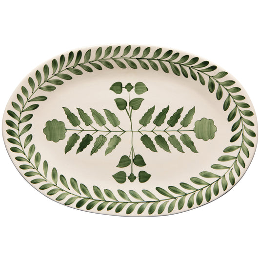 Sylvie Green Oval Serving Platter 17.25 inch