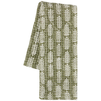 Fern Block Print Waffle Dishtowel