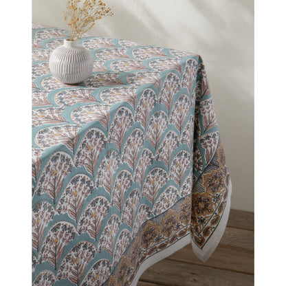Bouquet Block Print Tablecloth 60 x 84 inch