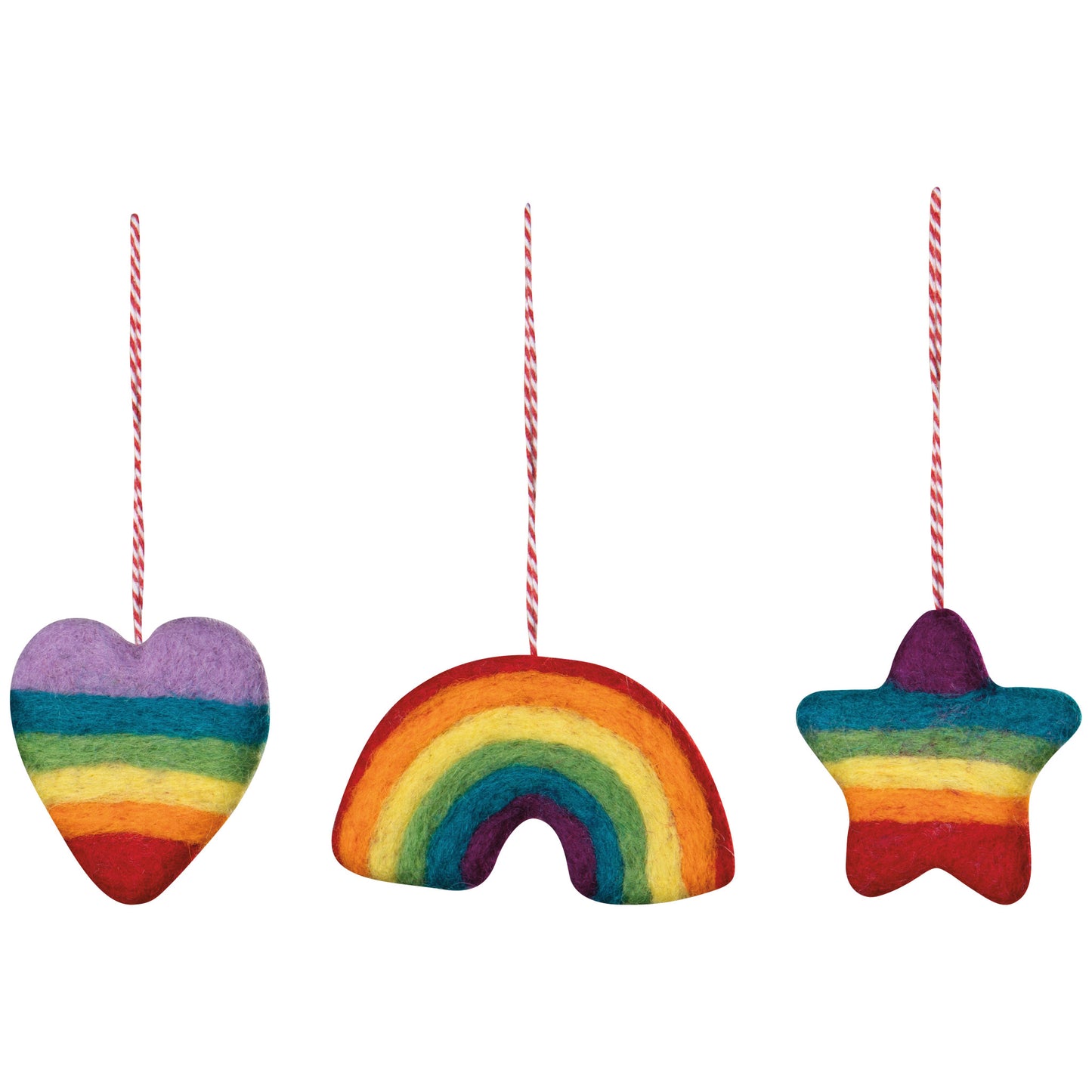 Love is Love Felt Christmas Tree Ornaments - 3 Assorted Styles