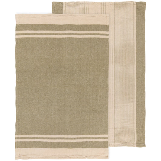 Linea Olive Branch Woven Dishtowels Set of 2