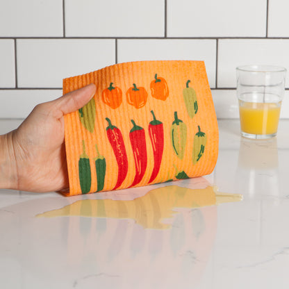 Chili Peppers Swedish Dishcloth