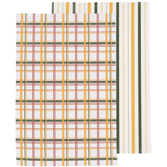 Autumnal Recycled Cotton Dishtowels Set of 2
