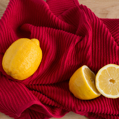 Ripple Red Dishtowel