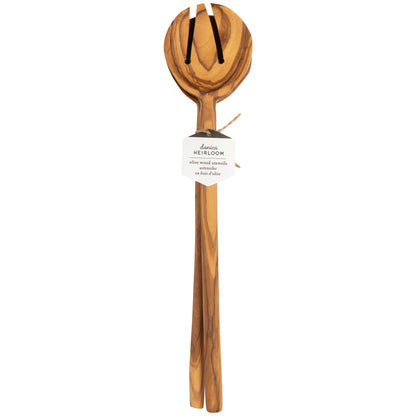 Olive Wood Salad Servers Set of 2